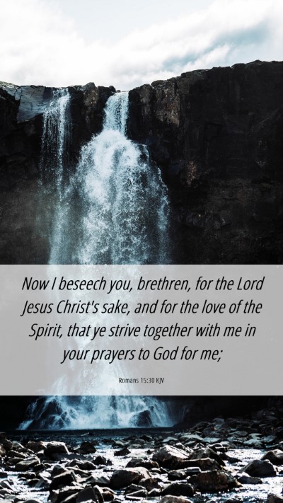 Picture 06 - Romans 15:30 KJV Mobile Phone Wallpaper - Now I beseech you, brethren, for the Lord Jesus - Mobile Bible Verse Wallpaper