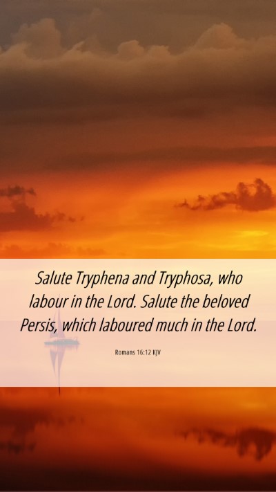 Picture 06 - Romans 16:12 KJV Mobile Phone Wallpaper - Salute Tryphena and Tryphosa, who labour in the - Mobile Bible Verse Wallpaper