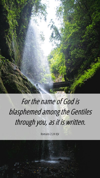 Picture 06 - Romans 2:24 KJV Mobile Phone Wallpaper - For the name of God is blasphemed among the - Mobile Bible Verse Wallpaper