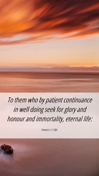 Picture 06 - Romans 2:7 KJV Mobile Phone Wallpaper - To them who by patient continuance in well doing - Mobile Bible Verse Wallpaper
