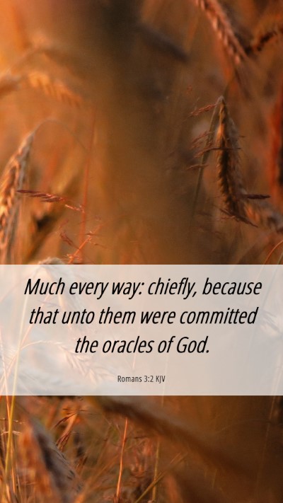 Picture 06 - Romans 3:2 KJV Mobile Phone Wallpaper - Much every way: chiefly, because that unto them - Mobile Bible Verse Wallpaper