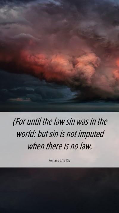 Picture 06 - Romans 5:13 KJV Mobile Phone Wallpaper - (For until the law sin was in the world: but sin - Mobile Bible Verse Wallpaper
