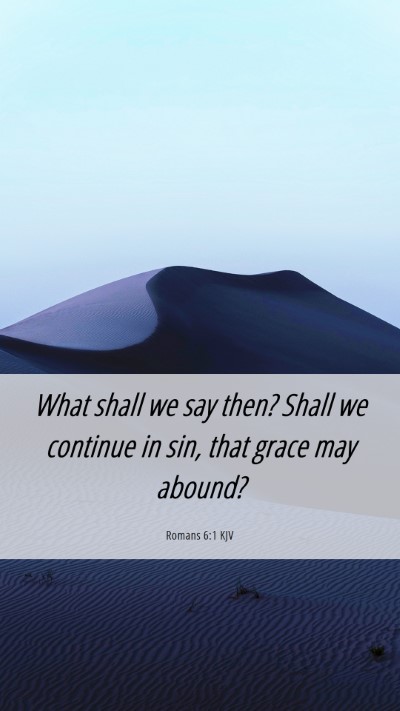 Picture 06 - Romans 6:1 KJV Mobile Phone Wallpaper - What shall we say then? Shall we continue in sin, - Mobile Bible Verse Wallpaper