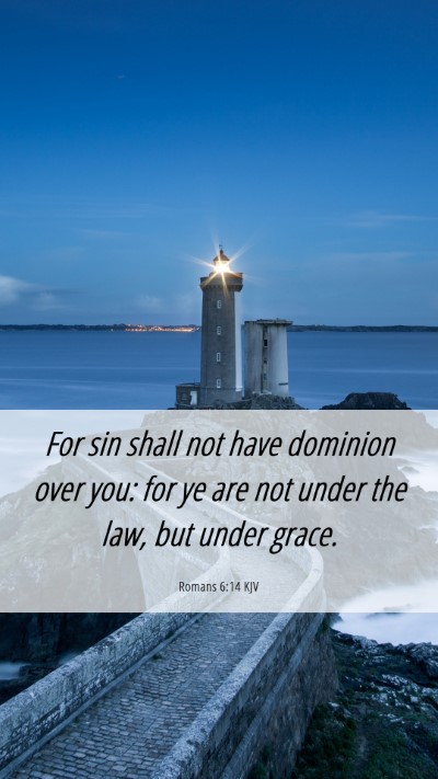 Picture 06 - Romans 6:14 KJV Mobile Phone Wallpaper - For sin shall not have dominion over you: for ye - Mobile Bible Verse Wallpaper