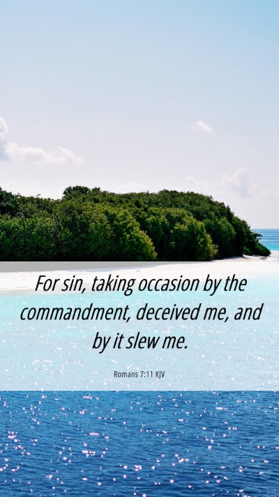 Picture 06 - Romans 7:11 KJV Mobile Phone Wallpaper - For sin, taking occasion by the commandment, - Mobile Bible Verse Wallpaper
