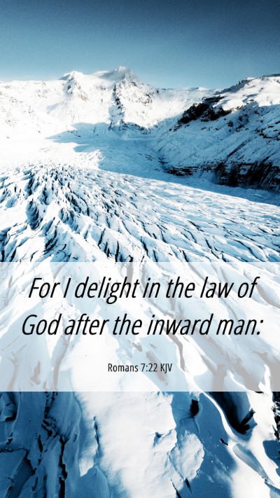 Picture 06 - Romans 7:22 KJV Mobile Phone Wallpaper - For I delight in the law of God after the inward - Mobile Bible Verse Wallpaper