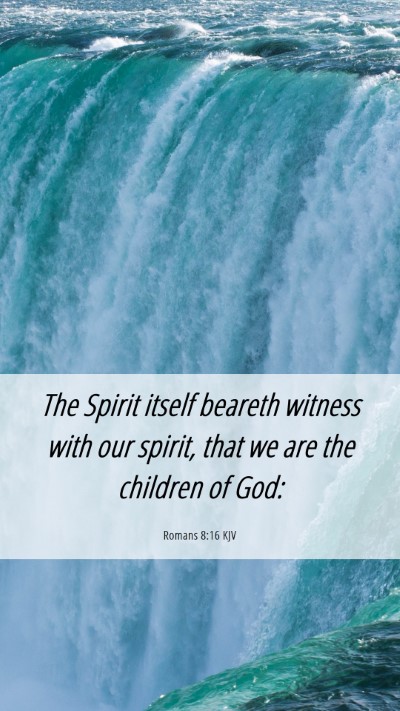 Picture 06 - Romans 8:16 KJV Mobile Phone Wallpaper - The Spirit itself beareth witness with our - Mobile Bible Verse Wallpaper