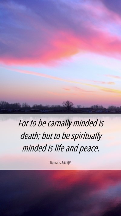 Picture 06 - Romans 8:6 KJV Mobile Phone Wallpaper - For to be carnally minded is death; but to be - Mobile Bible Verse Wallpaper