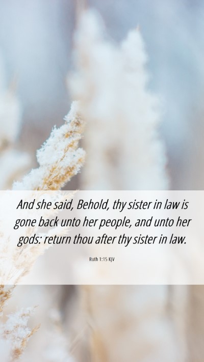 Picture 06 - Ruth 1:15 KJV Mobile Phone Wallpaper - And she said, Behold, thy sister in law is gone - Mobile Bible Verse Wallpaper