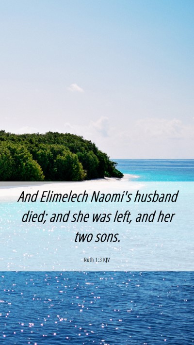 Picture 06 - Ruth 1:3 KJV Mobile Phone Wallpaper - And Elimelech Naomi's husband died; and she was - Mobile Bible Verse Wallpaper