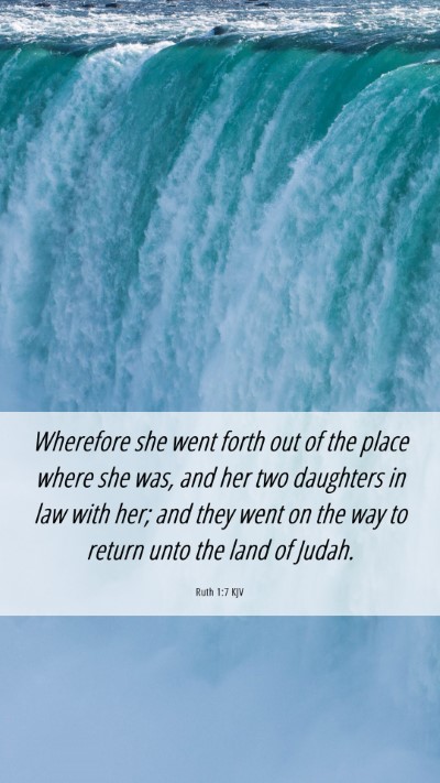 Picture 06 - Ruth 1:7 KJV Mobile Phone Wallpaper - Wherefore she went forth out of the place where - Mobile Bible Verse Wallpaper