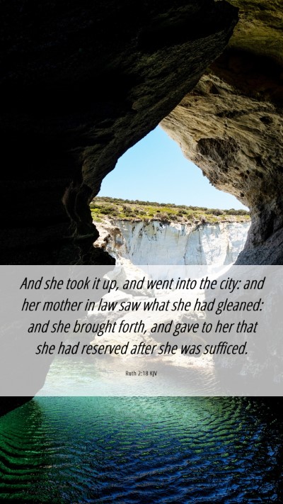 Picture 06 - Ruth 2:18 KJV Mobile Phone Wallpaper - And she took it up, and went into the city: and - Mobile Bible Verse Wallpaper