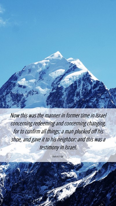 Picture 06 - Ruth 4:7 KJV Mobile Phone Wallpaper - Now this was the manner in former time in Israel - Mobile Bible Verse Wallpaper