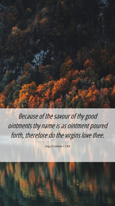 Picture 06 - Song of Solomon 1:3 KJV Mobile Phone Wallpaper - Because of the savour of thy good ointments thy - Mobile Bible Verse Wallpaper
