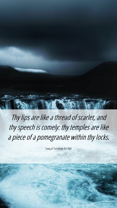 Picture 06 - Song of Solomon 4:3 KJV Mobile Phone Wallpaper - Thy lips are like a thread of scarlet, and thy - Mobile Bible Verse Wallpaper