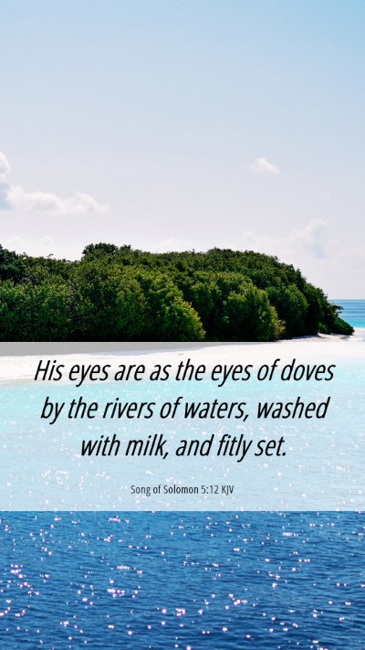Picture 06 - Song of Solomon 5:12 KJV Mobile Phone Wallpaper - His eyes are as the eyes of doves by the rivers - Mobile Bible Verse Wallpaper