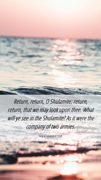 Picture 06 - Song of Solomon 6:13 KJV Mobile Phone Wallpaper - Return, return, O Shulamite; return, return, that - Mobile Bible Verse Wallpaper