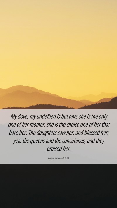 Picture 06 - Song of Solomon 6:9 KJV Mobile Phone Wallpaper - My dove, my undefiled is but one; she is the only - Mobile Bible Verse Wallpaper