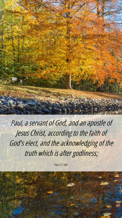 Picture 06 - Titus 1:1 KJV Mobile Phone Wallpaper - Paul, a servant of God, and an apostle of Jesus - Mobile Bible Verse Wallpaper