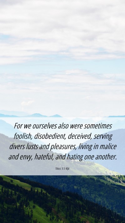 Picture 06 - Titus 3:3 KJV Mobile Phone Wallpaper - For we ourselves also were sometimes foolish, - Mobile Bible Verse Wallpaper