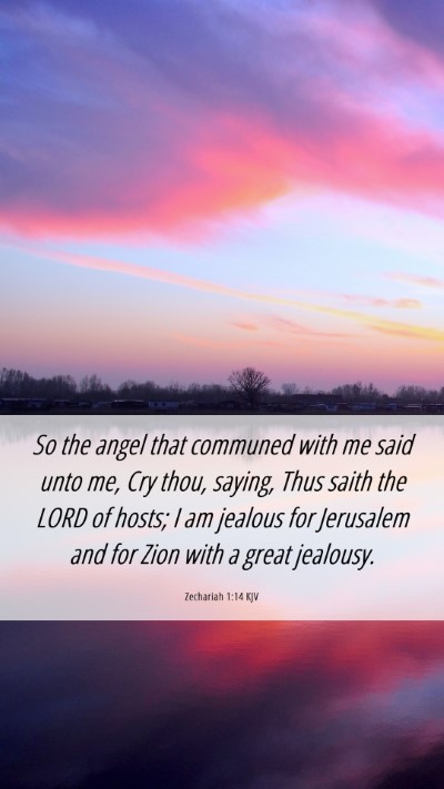 Picture 06 - Zechariah 1:14 KJV Mobile Phone Wallpaper - So the angel that communed with me said unto me, - Mobile Bible Verse Wallpaper