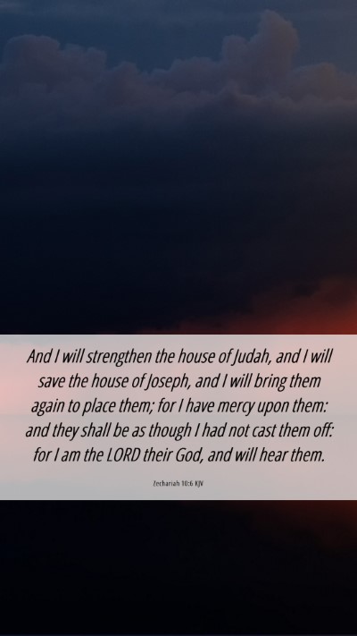 Picture 06 - Zechariah 10:6 KJV Mobile Phone Wallpaper - And I will strengthen the house of Judah, and I - Mobile Bible Verse Wallpaper