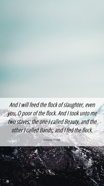 Picture 06 - Zechariah 11:7 KJV Mobile Phone Wallpaper - And I will feed the flock of slaughter, even you, - Mobile Bible Verse Wallpaper