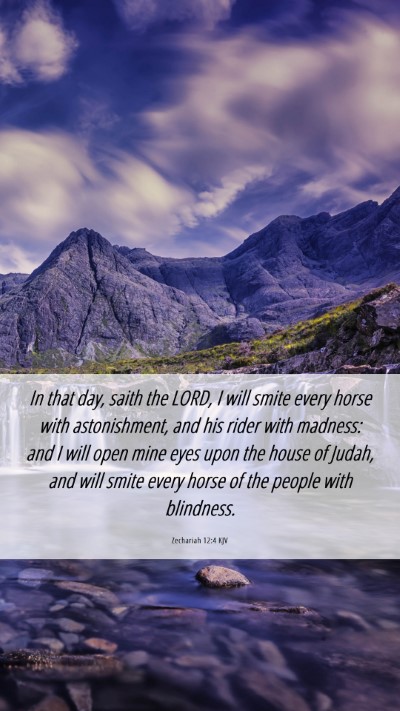 Picture 06 - Zechariah 12:4 KJV Mobile Phone Wallpaper - In that day, saith the LORD, I will smite every - Mobile Bible Verse Wallpaper