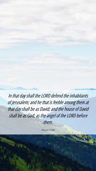 Picture 06 - Zechariah 12:8 KJV Mobile Phone Wallpaper - In that day shall the LORD defend the inhabitants - Mobile Bible Verse Wallpaper