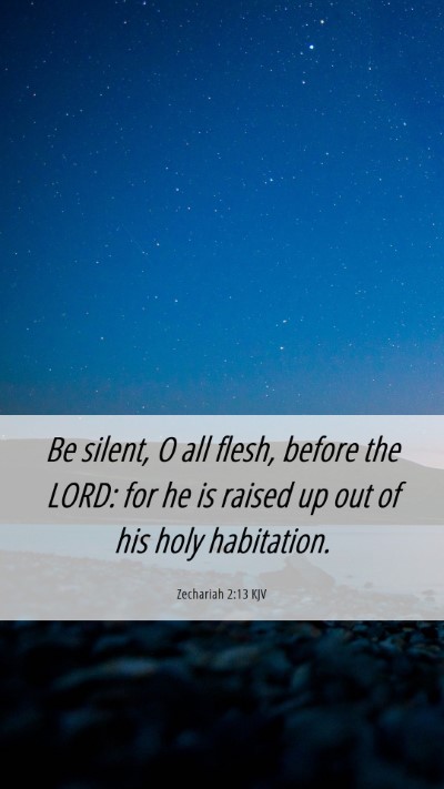 Picture 06 - Zechariah 2:13 KJV Mobile Phone Wallpaper - Be silent, O all flesh, before the LORD: for he - Mobile Bible Verse Wallpaper