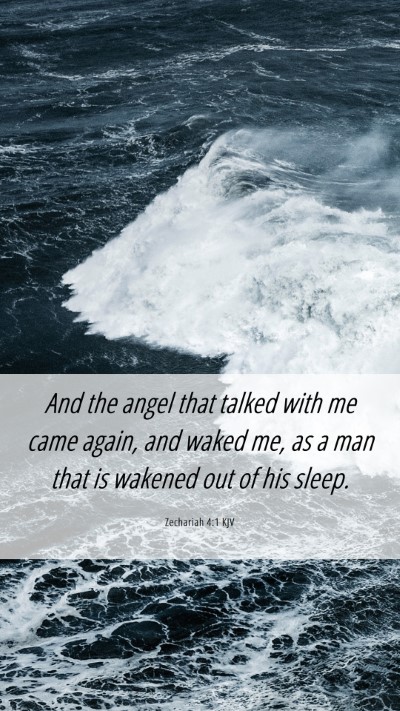 Picture 06 - Zechariah 4:1 KJV Mobile Phone Wallpaper - And the angel that talked with me came again, and - Mobile Bible Verse Wallpaper