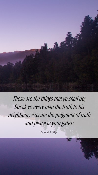 Picture 06 - Zechariah 8:16 KJV Mobile Phone Wallpaper - These are the things that ye shall do; Speak ye - Mobile Bible Verse Wallpaper
