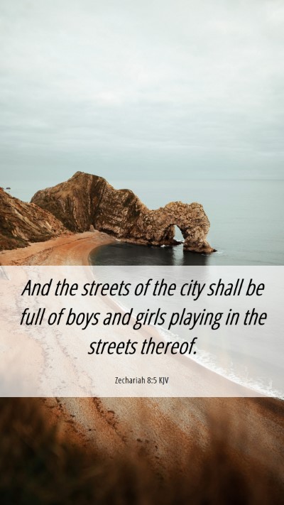 Picture 06 - Zechariah 8:5 KJV Mobile Phone Wallpaper - And the streets of the city shall be full of boys - Mobile Bible Verse Wallpaper