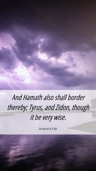 Picture 06 - Zechariah 9:2 KJV Mobile Phone Wallpaper - And Hamath also shall border thereby; Tyrus, and - Mobile Bible Verse Wallpaper