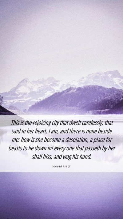 Picture 06 - Zephaniah 2:15 KJV Mobile Phone Wallpaper - This is the rejoicing city that dwelt carelessly, - Mobile Bible Verse Wallpaper