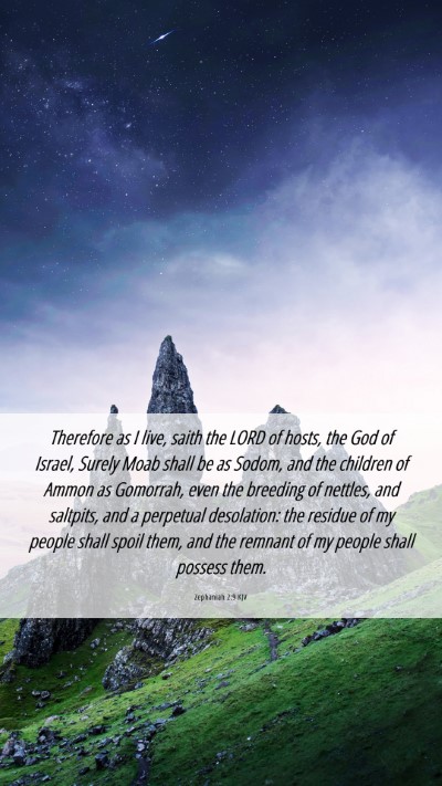 Picture 06 - Zephaniah 2:9 KJV Mobile Phone Wallpaper - Therefore as I live, saith the LORD of hosts, the - Mobile Bible Verse Wallpaper