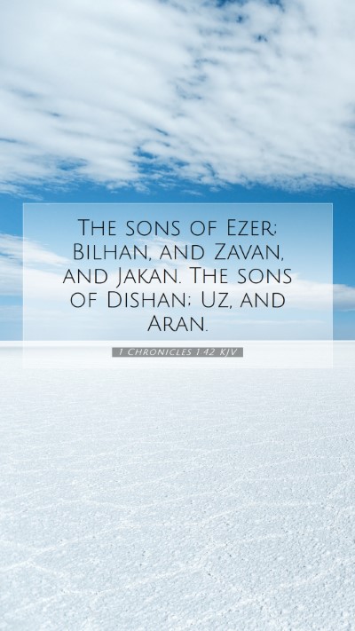Picture 07 - 1 Chronicles 1:42 KJV Mobile Phone Wallpaper - The sons of Ezer; Bilhan, and Zavan, and Jakan. - Mobile Bible Verse Wallpaper
