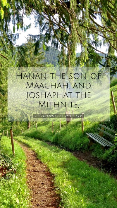 Picture 07 - 1 Chronicles 11:43 KJV Mobile Phone Wallpaper - Hanan the son of Maachah, and Joshaphat the - Mobile Bible Verse Wallpaper