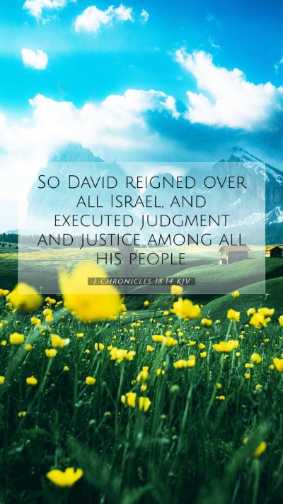 Picture 07 - 1 Chronicles 18:14 KJV Mobile Phone Wallpaper - So David reigned over all Israel, and executed - Mobile Bible Verse Wallpaper