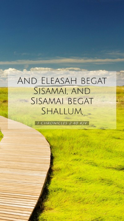 Picture 07 - 1 Chronicles 2:40 KJV Mobile Phone Wallpaper - And Eleasah begat Sisamai, and Sisamai begat - Mobile Bible Verse Wallpaper
