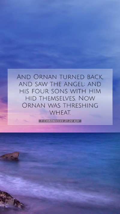 Picture 07 - 1 Chronicles 21:20 KJV Mobile Phone Wallpaper - And Ornan turned back, and saw the angel; and his - Mobile Bible Verse Wallpaper