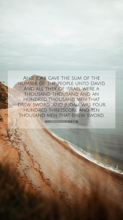 Picture 07 - 1 Chronicles 21:5 KJV Mobile Phone Wallpaper - And Joab gave the sum of the number of the people - Mobile Bible Verse Wallpaper
