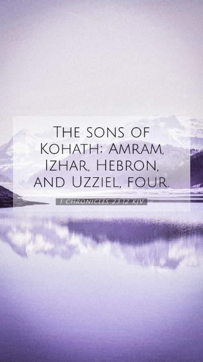 Picture 07 - 1 Chronicles 23:12 KJV Mobile Phone Wallpaper - The sons of Kohath; Amram, Izhar, Hebron, and - Mobile Bible Verse Wallpaper