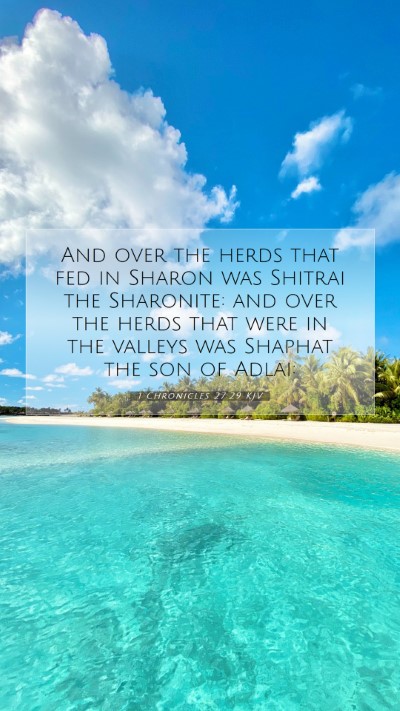 Picture 07 - 1 Chronicles 27:29 KJV Mobile Phone Wallpaper - And over the herds that fed in Sharon was Shitrai - Mobile Bible Verse Wallpaper