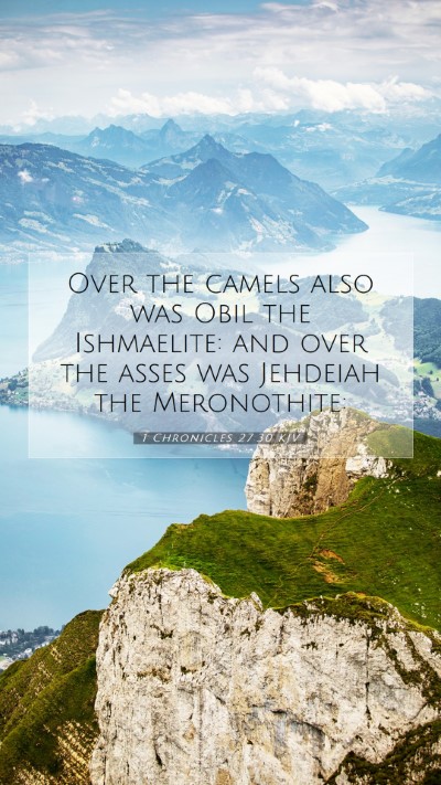 Picture 07 - 1 Chronicles 27:30 KJV Mobile Phone Wallpaper - Over the camels also was Obil the Ishmaelite: and - Mobile Bible Verse Wallpaper