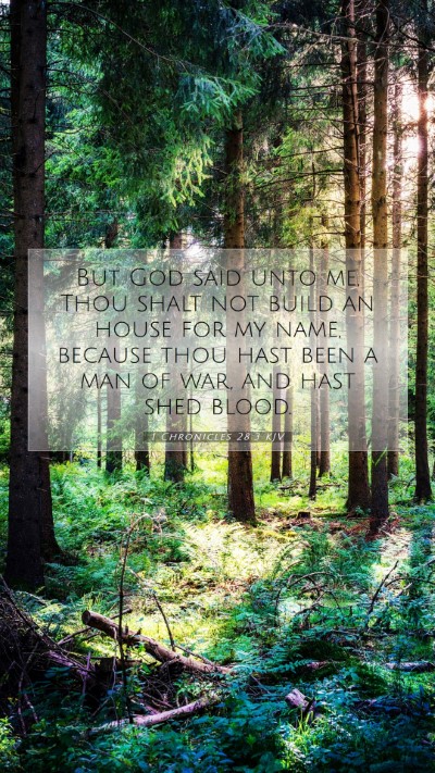 Picture 07 - 1 Chronicles 28:3 KJV Mobile Phone Wallpaper - But God said unto me, Thou shalt not build an - Mobile Bible Verse Wallpaper