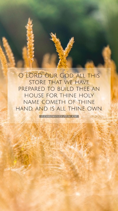 Picture 07 - 1 Chronicles 29:16 KJV Mobile Phone Wallpaper - O LORD our God, all this store that we have - Mobile Bible Verse Wallpaper