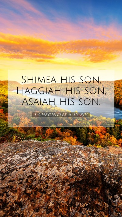 Picture 07 - 1 Chronicles 6:30 KJV Mobile Phone Wallpaper - Shimea his son, Haggiah his son, Asaiah his - Mobile Bible Verse Wallpaper