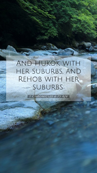 Picture 07 - 1 Chronicles 6:75 KJV Mobile Phone Wallpaper - And Hukok with her suburbs, and Rehob with her - Mobile Bible Verse Wallpaper