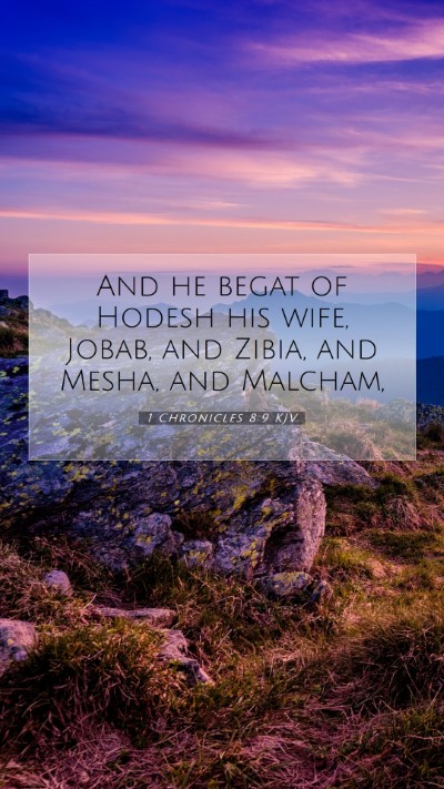 Picture 07 - 1 Chronicles 8:9 KJV Mobile Phone Wallpaper - And he begat of Hodesh his wife, Jobab, and - Mobile Bible Verse Wallpaper